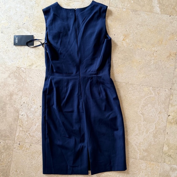 NWT White House Black Market Officer Blue V-Neck Sheath Dress 4 - Picture 3 of 8